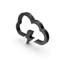 Cloud Lightening Sign Black PNG & PSD Images