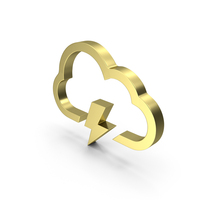Cloud Lightening Sign Gold PNG & PSD Images