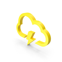 Cloud Lightening Sign Yellow PNG & PSD Images