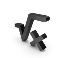 Square Root X Icon Black PNG & PSD Images