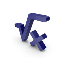 Square Root X Icon Blue PNG & PSD Images