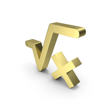 Square Root X Icon Gold PNG & PSD Images