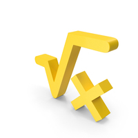 Yellow X Square Root Symbol PNG & PSD Images