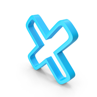 Blue Wrong Mark Outline Symbol PNG & PSD Images