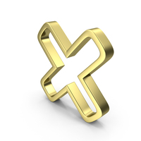 WRONG MARK OUTLINE GOLD PNG & PSD Images