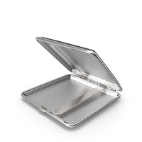 Metal Cigarette Case Silver and Black Open PNG & PSD Images