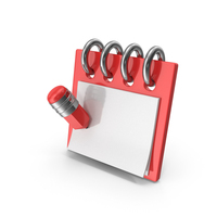 Note Pad Red Symbol PNG & PSD Images