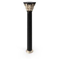Classic Black Marble Column PNG & PSD Images