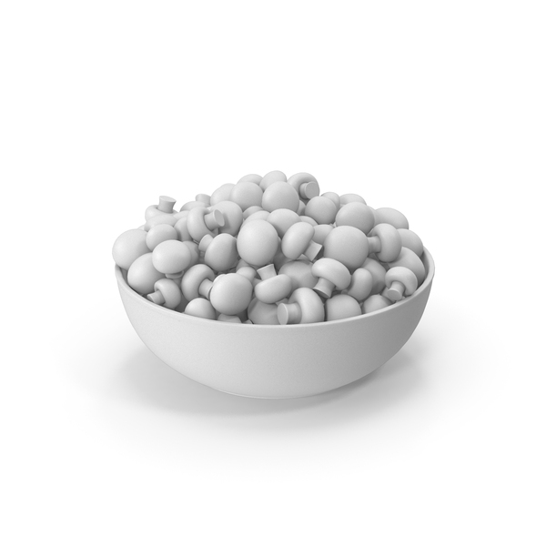 Monochrome Mushrooms In Bowl PNG & PSD Images