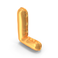 Gold Foil Holiday Balloon Letter L PNG & PSD Images