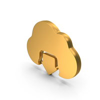 Cloud Web Icon Down Load Gold PNG & PSD Images