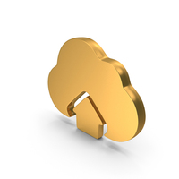 Gold Cloud Upload Icon PNG & PSD Images