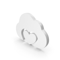Cloud Icon Heart Like Web White PNG & PSD Images