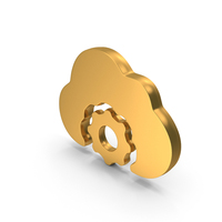 Cloud Web Icon Gear Setting Gold PNG & PSD Images