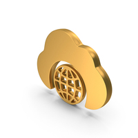 Cloud Web Icon Globe Gold PNG & PSD Images