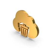Cloud Web Icon Recycle Bin Delete Gold PNG & PSD Images