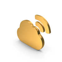 云网络图标WiFi共享信号金色PNG和PSD图像