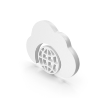 Cloud Web Icon Globe White PNG & PSD Images