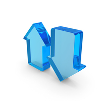Blue Glass Up & Down Arrows PNG & PSD Images
