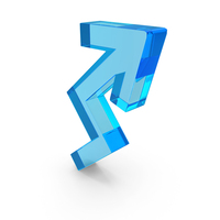 Blue Glass Growth Arrow PNG & PSD Images