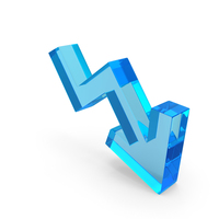 Graph Stock Market Arrow Loss Low Blue Glass PNG & PSD Images