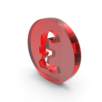 Red Glass Round Pound Symbol PNG & PSD Images