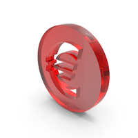 Red Glass Round Euro Symbol PNG & PSD Images