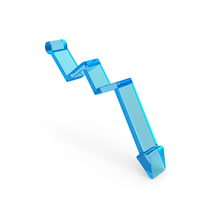Graph Stock Market Arrow Loss Down Blue Glass PNG & PSD Images