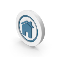 Round Blue & Black Home Icon PNG & PSD Images
