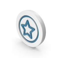 Round Blue & Black Star Icon PNG & PSD Images