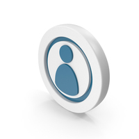 Round Blue & Black User Icon PNG & PSD Images