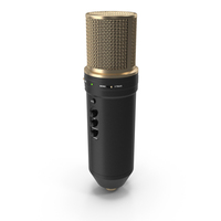 Golden Condenser Microphone PNG & PSD Images