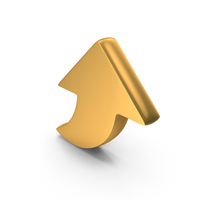 Gold Curved Up Arrow PNG & PSD Images