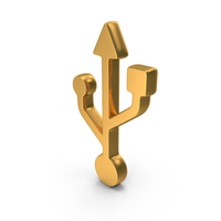 Gold USB Symbol PNG & PSD Images