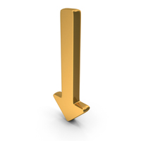 User Interface Experience Icon Big Arrow Down Gold PNG & PSD Images