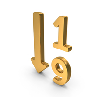 Gold Ascending Numeric Symbol PNG & PSD Images