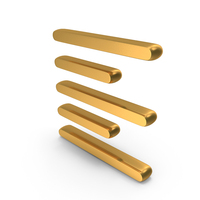 Gold Align Left Icon PNG & PSD Images