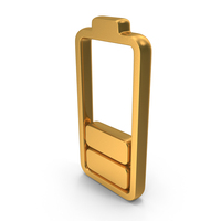 User Interface Experience Icon Battery 2 Bars Gold PNG & PSD Images