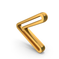 Gold Less Than Outline Symbol PNG & PSD Images