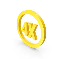 Yellow 4X Circular Garment Label Symbol PNG & PSD Images