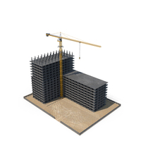 Construction Site With Crane Tower PNG & PSD Images