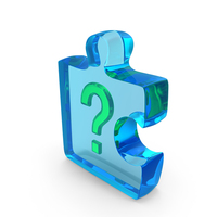 Green Question Mark Symbol In Blue Glass Puzzle Piece PNG & PSD Images