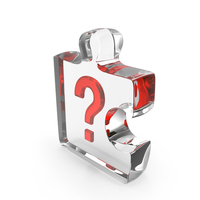 Red Glass Question Mark Puzzle Piece PNG & PSD Images