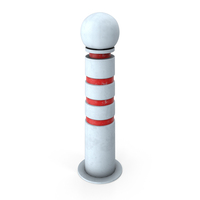 White & Red Bollard PNG & PSD Images