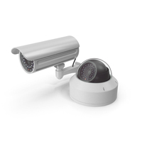 Two White Security Cameras PNG & PSD Images