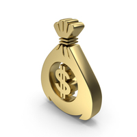 Money Bag Dollar Sign Symbol Gold PNG & PSD Images