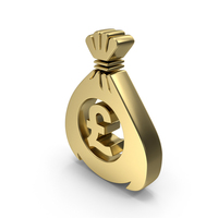Money Bag Pound Sign Symbol Gold PNG & PSD Images