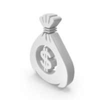 Money Bag Dollar Sign Symbol White PNG & PSD Images
