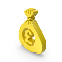 Money Bag Pound Sign Symbol Yellow PNG & PSD Images