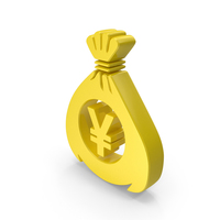 Money Bag Yen Sign Symbol Yellow PNG & PSD Images